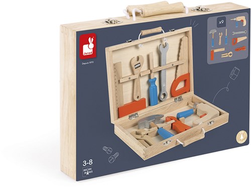 Janod wooden toolbox Brico'kids - toy tool set for children-2