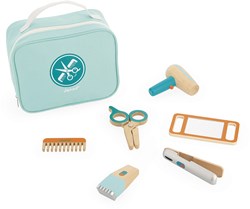 Janod - Wooden Hairdresser Toy Set in Carry Case - 6-Piece Set