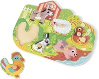 Janod wooden puzzle farm animals - peg puzzle 6 pieces-3