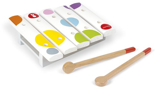 Janod wooden xylophone - mini Confetti musical instrument for kids