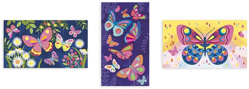 Janod Atelier Fluorescent Sand Cards Butterflies