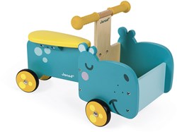 Janod wooden cargo bike hippopotamus - ride-on with storage