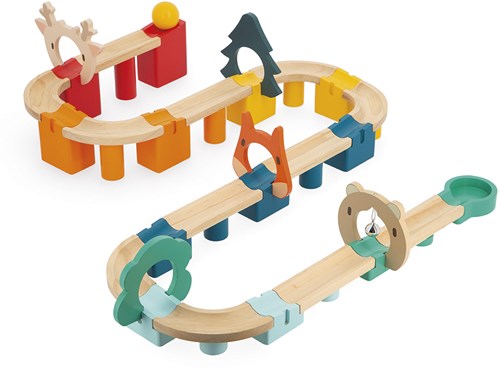 Janod wooden marble run - educational toy - 44-piece FSC set