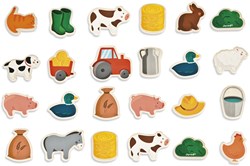 Janod magnets farm - wooden toy magnet set farm animals