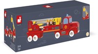 Janod Fire Truck - Wooden Toy Vehicle with Firefighters-2