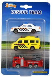 Die-Cast 112 vehicles toy cars 3-pack emergency services metal