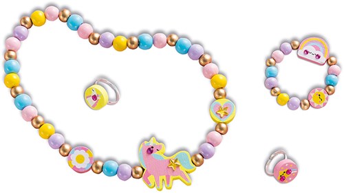 Janod jewelry craft set - Rainbow land wooden beads creative-3