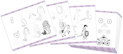 Janod drawing kit - Fantasy step by step drawing - creative toy for kids-3