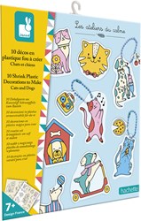 Janod creative set - Shrink plastic cats and dogs DIY craft kit