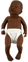 Baby doll African girl 52 cm vinyl doll with diaper toy