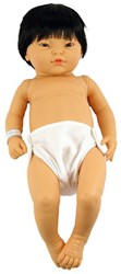 Baby doll boy 52 cm vinyl doll with hair and diaper - realistic toy
