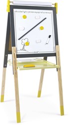 Janod wooden board - magnetic chalkboard grey-yellow adjustable