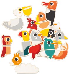 Janod - Magnet set birds wooden toy 24 magnets educational