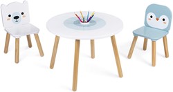 Janod wooden table and 2 chairs - Polar kids play set
