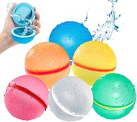 Kakuna 6 reusable refillable water balloons self-closing with magnet closure - water play / water toys for children - bath toys