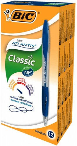 BIC 12 Bic Atlantis Classic blue writing