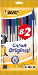 BIC 8+2 Bic Cristal pennen ass.
