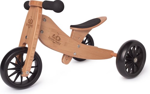 Kinderfeets 2-in-1 wooden balance bike & tricycle from 1 year Tiny Tot - Bamboo-2