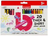Bruynzeel coloured pencils Thick Short 20 pieces for kids 3plus