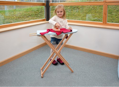 Eduplay wooden toy ironing board with iron and cover - pretend play