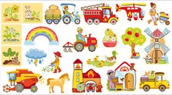 Eduplay magnetic toy Figures for Mega Magnetic Board countryside