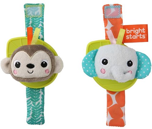 Bright Starts baby wrist rattle - multicolor - with teether-2