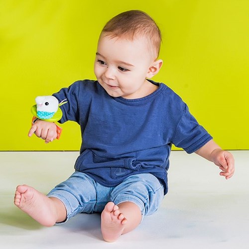 Bright Starts baby wrist rattle - multicolor - with teether