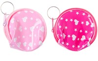 Mini coin purse heart star - kids accessory fuchsia pink-3