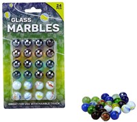 Johntoy marbles toy 24 pieces 16mm multicolor glass