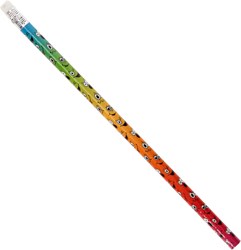 Colorful pencil smiley face with eraser - cheerful stationery for kids