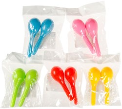 Mini maracas toy colorful 2 pieces plastic music instrument