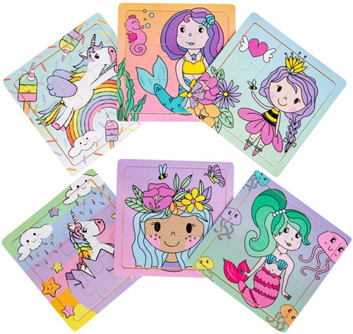 Wooden puzzle princess unicorn mermaid - fantasy toy for girls