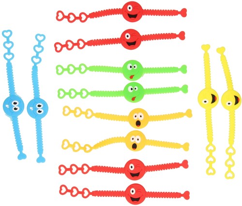 Bracelet smiley colorful toy set of 12 pieces plastic