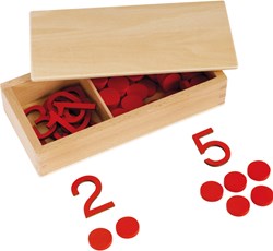 Eduplay Montessori wooden numbers and chips toy in box