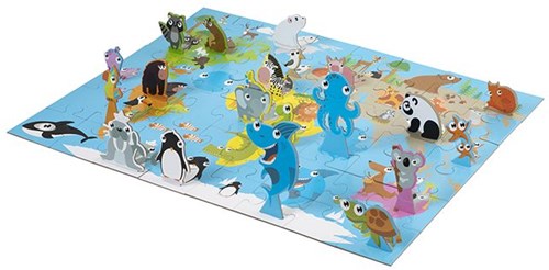 3D World Puzzle animals educational toy 40x50 cm colorful for kids-3