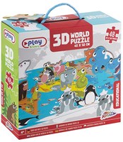3D World Puzzle animals educational toy 40x50 cm colorful for kids-2