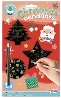 Grafix Christmas ornaments rainbow scratch paper 9 pieces craft set tree