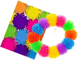 Duckiez puffer bracelet caterpillar fidget toy rainbow colors