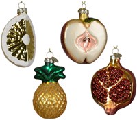 Decoris Christmas decoration fruit glass 7cm - glass fruit ornament festive design