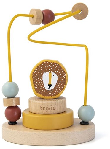 Trixie wooden bead maze - educational toy Mr. Lion yellow FSC wood-2