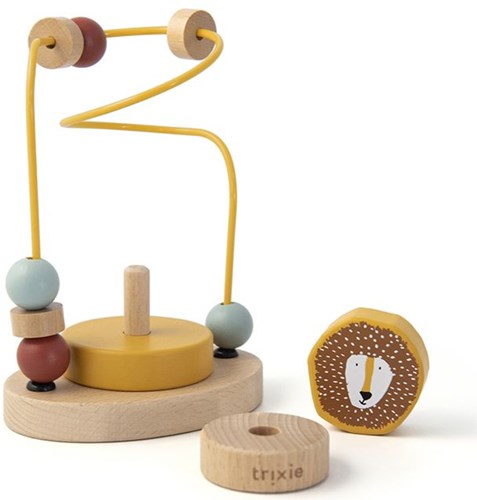 Trixie wooden bead maze - educational toy Mr. Lion yellow FSC wood