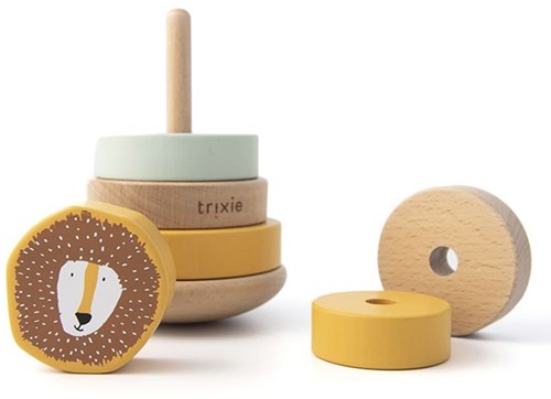 Trixie wooden stacking tower - educational toy Mr. Lion yellow FSC wood