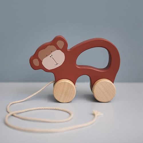 Trixie wooden pull along toy - monkey - FSC wood - baby toy - Mr. Monkey-2