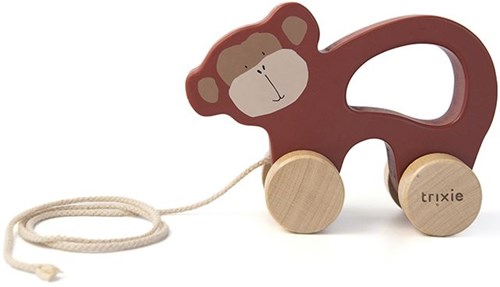 Trixie wooden pull along toy - monkey - FSC wood - baby toy - Mr. Monkey
