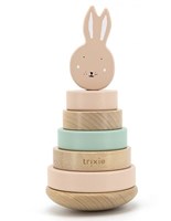 Trixie wooden stacking tower Mrs. Rabbit - educational FSC toy pink