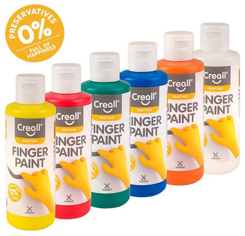 Creall finger paint set - washable kids paint 6x80ml natural-2