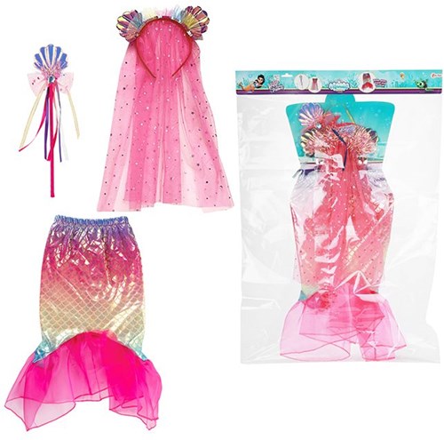 Mermaid dress up set with tail and diadem for kids - fantasy toy