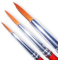 Synthetic brush set face paint brush red 3-piece for kids-2
