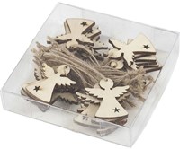 Creativ Company wooden Christmas angel hanging decoration with jute cord