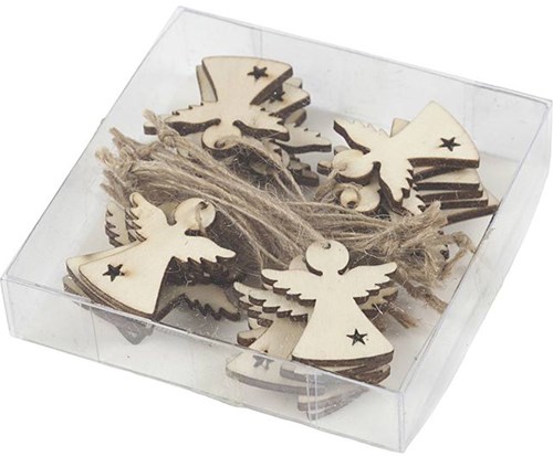 Creativ Company wooden Christmas angel hanging decoration with jute cord